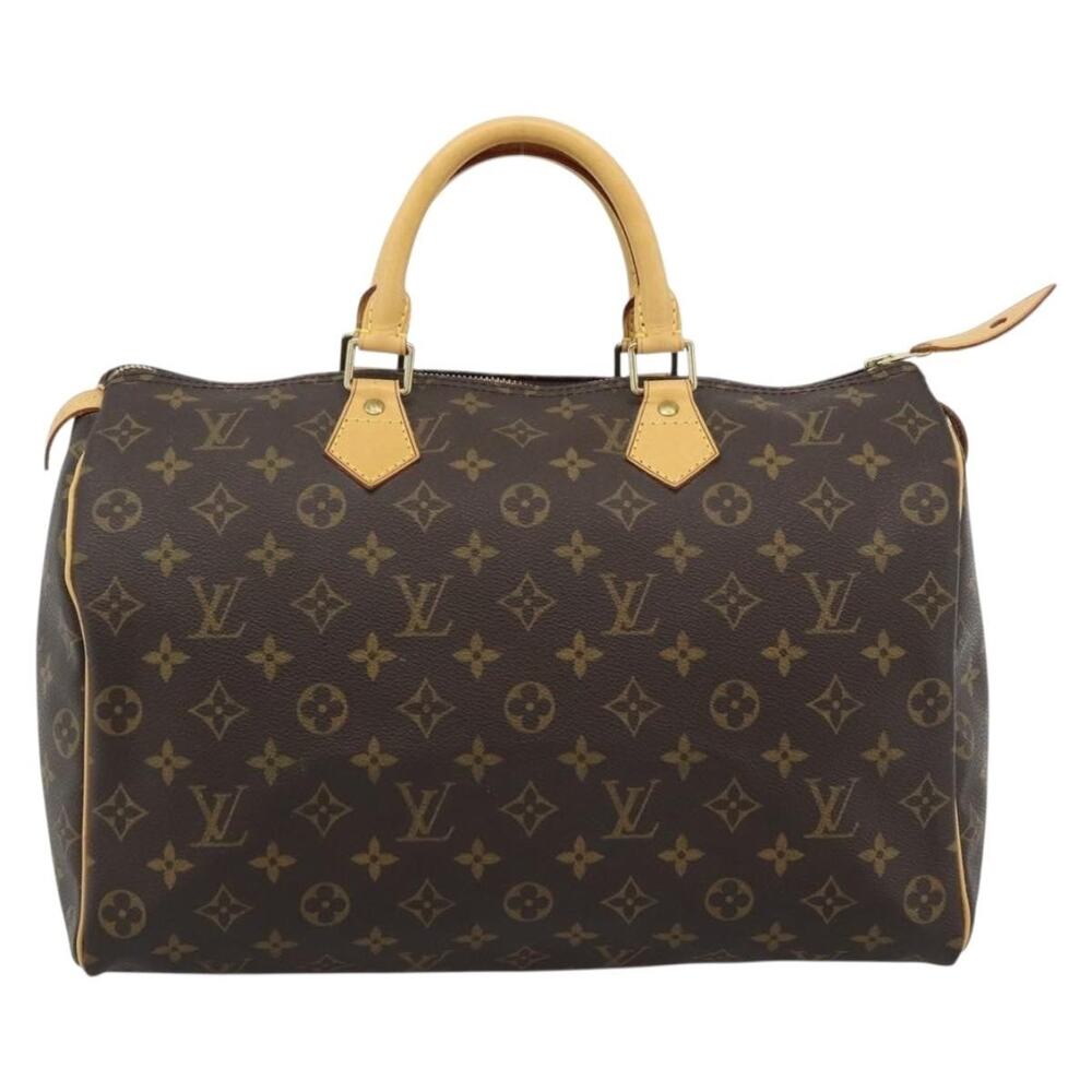 Louis Vuitton Monogram Speedy 35 Handbag Brown